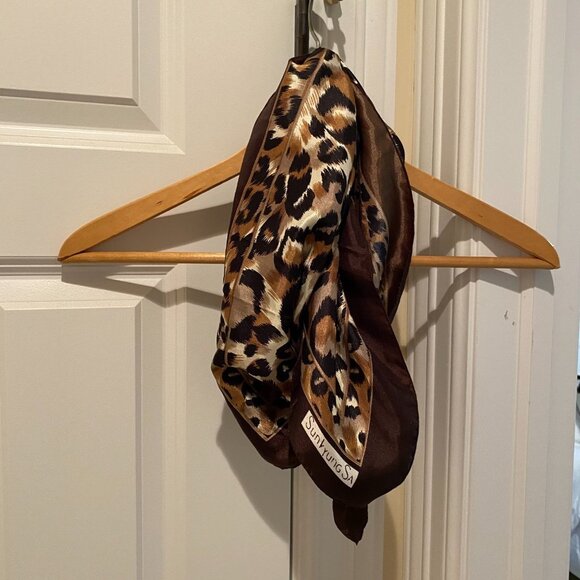SUNKYUNG SA‎ Animal Print Scarf - Vintage - Picture 1 of 4